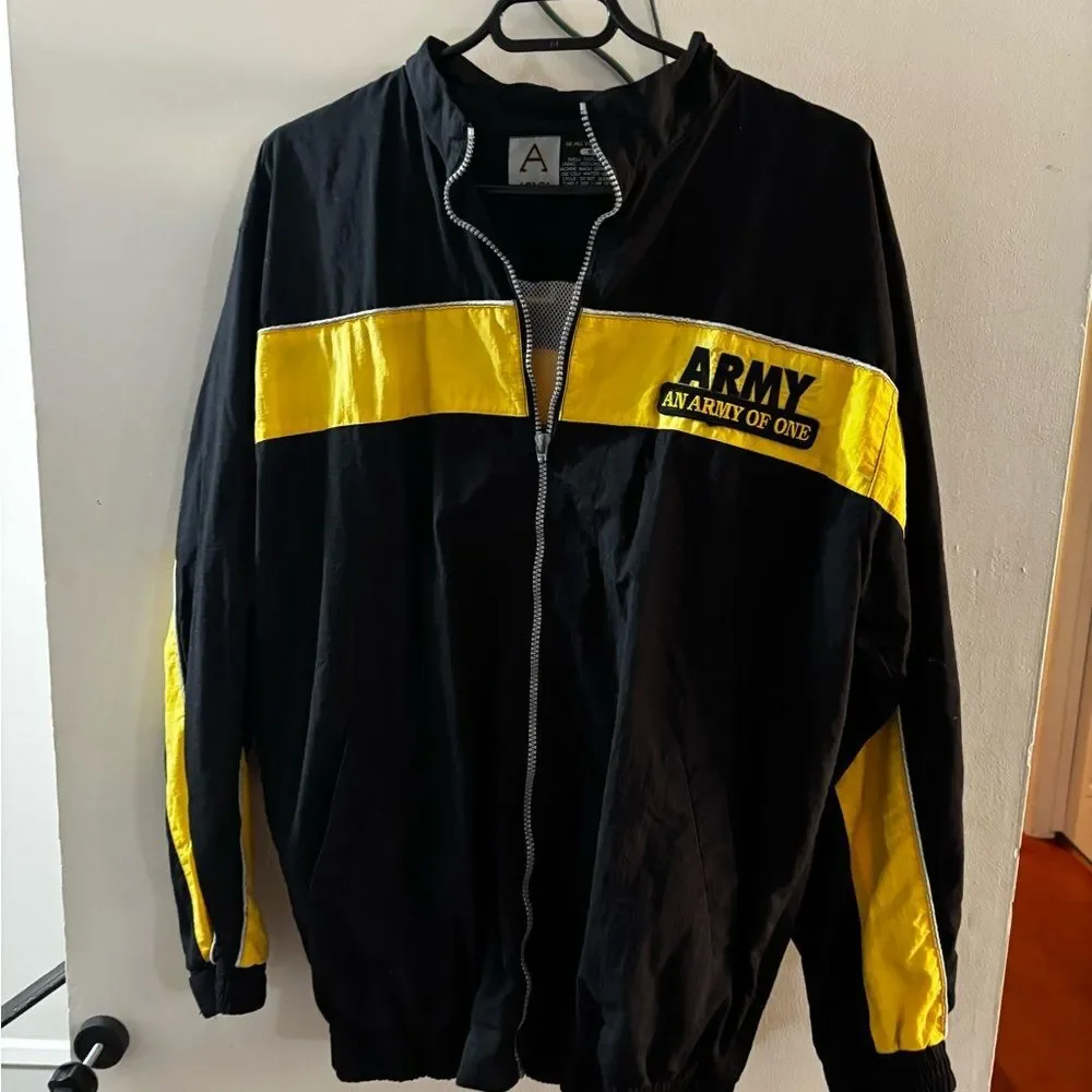 U.S. Army Black and Yellow Field Windbreaker Jacket Small